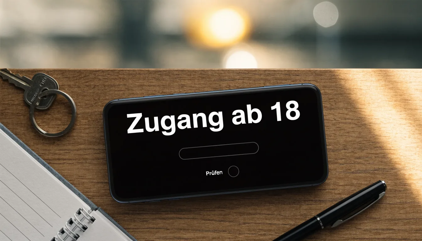 Ein Schlüsselbund liegt auf einer Holzplatte neben einem Taschenkalender, im Hintergrund eine verschwommene Büroeinrichtung.