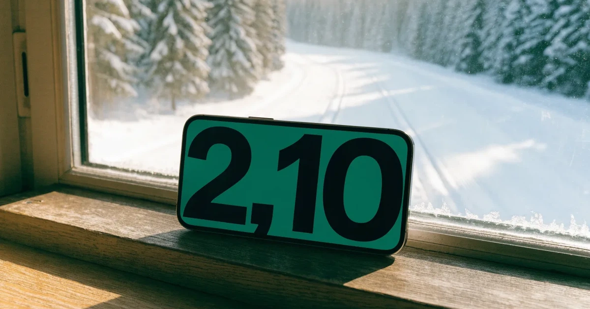 Eine verschneite Loipe zwischen Fichten im Morgenlicht, frische Spuren im Schnee, kein Mensch zu sehen.