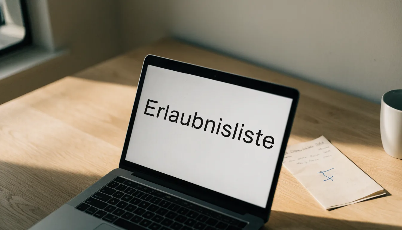 Eine Messingwaage und ein Richterhammer aus Holz stehen auf einem hellen Tisch vor unscharfem Hintergrund.