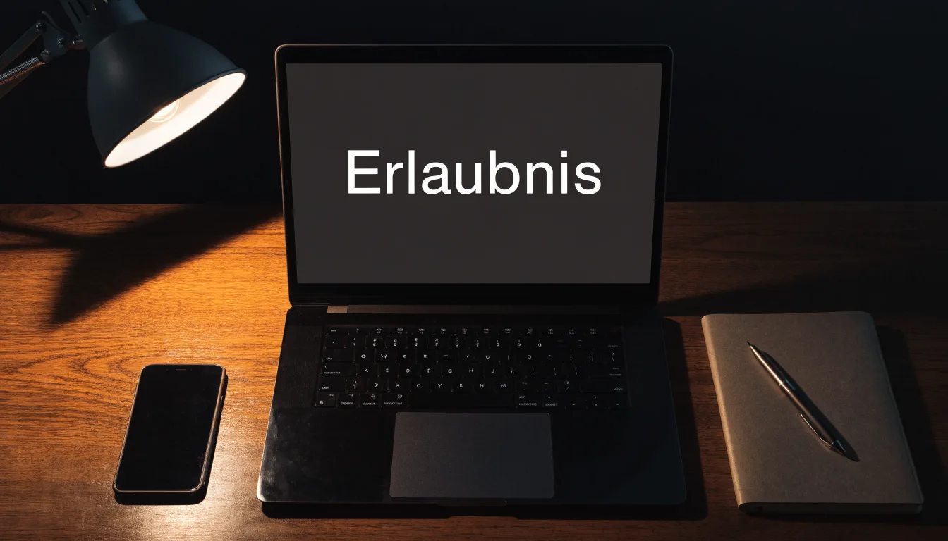 Eine Balkenwaage aus Messing steht im Gleichgewicht auf einem dunklen Pult neben einem hölzernen Richterhammer, dahinter eine unscharfe Wand.