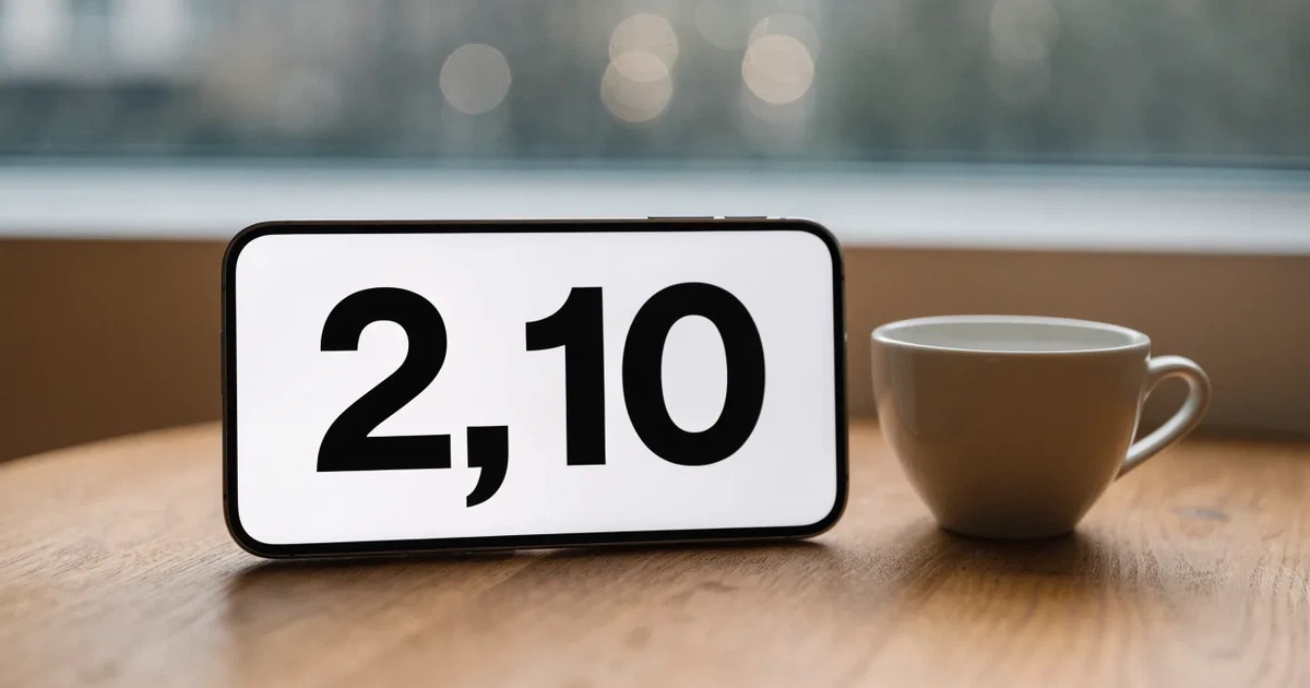 Ein Smartphone mit dunklem Display liegt auf einem Holztisch neben einer Tasse Kaffee, im Hintergrund ein unscharfes Fenster.